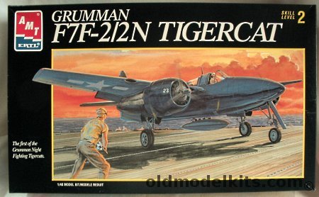 AMT 1/48 Grumman F7F-2/2N Tigercat - Nightfighter VF(N)-52 and Naval Air Test Aircraft - (F7F2), 8844 plastic model kit